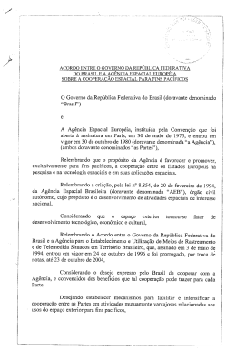 (ESA) sobre - Agência Espacial Brasileira