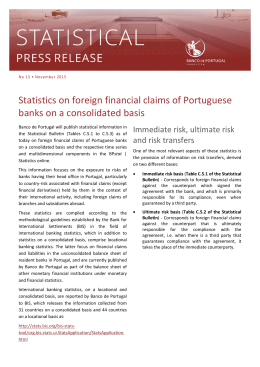 Statistics on foreign financial claims of Portuguese banks on a