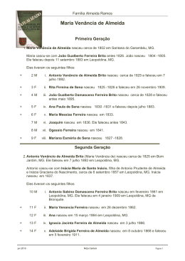 Descendentes de Maria Ven&acirc;ncia de Almeida