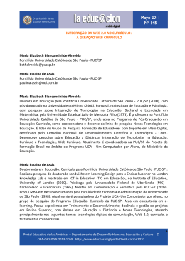 Integra&ccedil;&atilde;o da Web 2.0 ao curr&iacute;culo: a gera&ccedil;&atilde;o Web Curr&iacute;culo