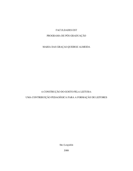 A constru&ccedil;&atilde;o do gosto pela leitura - tede