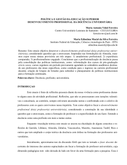 pol&iacute;tica e gest&atilde;o da educa&ccedil;&atilde;o superior desenvolvimento