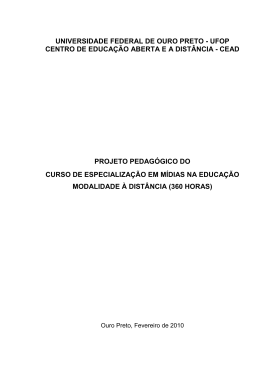 PROJETO DO CURSO de ESPECIALIZA&Ccedil;&Atilde;O 2010 - CEAD