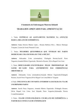 I Semin&aacute;rio de Enfermagem Materno