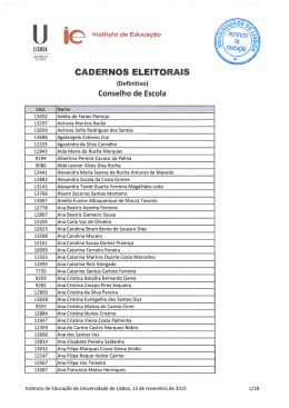 Cadernos Eleitorais Estudantes - Conselho de Escola