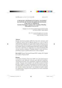 A GRAM&Aacute;TICA SIST&Ecirc;MICO-FUNCIONAL NO ENSINO DA LEITURA