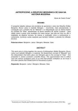 antropoceno, a irrup&ccedil;&atilde;o messi&acirc;nica de gaia na hist&oacute;ria moderna