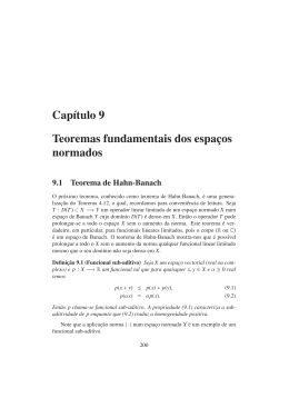 Capítulo 9 Teoremas fundamentais dos espaços normados 9.1