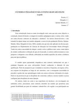 1 UM MODELO PEDAG&Oacute;GICO PARA O ENSINO GRADUADO