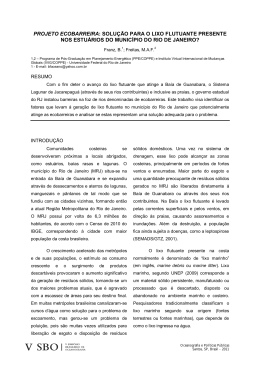 projeto ecobarreira: solu&ccedil;&atilde;o para o lixo flutuante