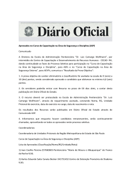 Aprovados no Curso de Capacita&ccedil;&atilde;o na &Aacute;rea de
