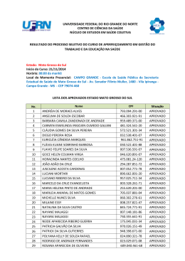 Resultado do Processo Seletivo do Curso de