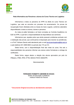 Nota Informativa aos Parceiros e alunos do Curso