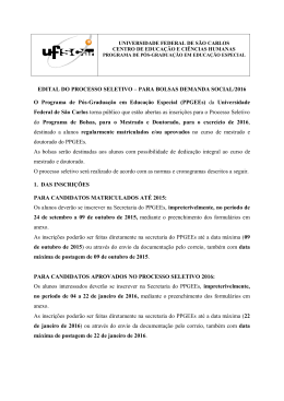edital do processo seletivo &ndash; para bolsas demanda social/2016