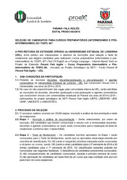 Edital Proex 043/2014 - Seleção de candidatos para Cursos