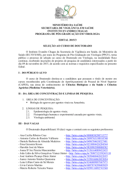 Veja o edital aqui - Instituto Evandro Chagas