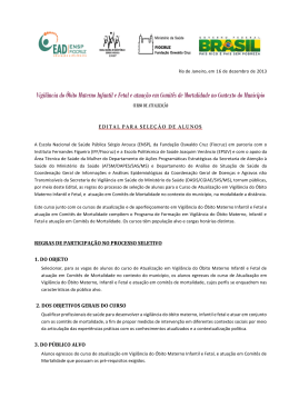 Vigil&acirc;ncia do &Oacute;bito Materno Infantil e Fetal e - EAD