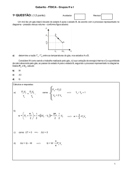 ==> 1a QUESTÃO: (1,5 ponto) Gabarito - FÍSICA - Grupos H e I