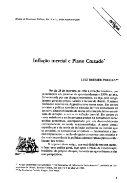 Inflação inercial e Plano Cruzado`