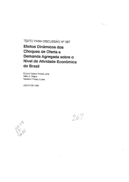 Efeitos Din&acirc;micos dos Choques de Oferta e