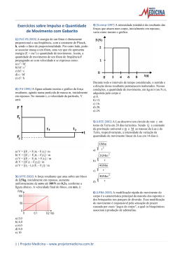 Exerc&iacute;cios sobre Impulso e Quantidade de
