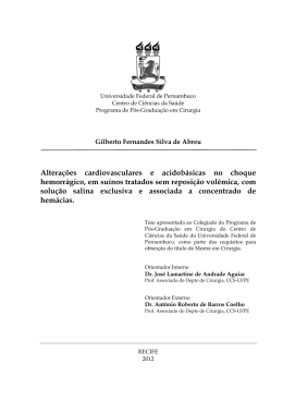 Altera&ccedil;&otilde;es cardiovasculares e acidob&aacute;sicas no choque