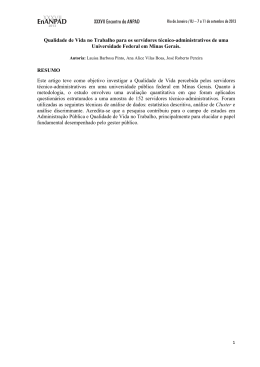 Qualidade de Vida no Trabalho para os servidores t&eacute;cnico