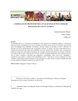 A FORMA&Ccedil;&Atilde;O DO PROFESSOR PARA ATUA&Ccedil;&Atilde;O EM EAD NOS