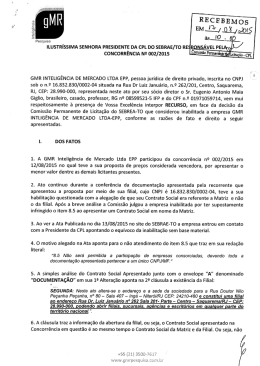 Recurso - GMR Intelig&ecirc;ncia de Mercado Ltda EPP