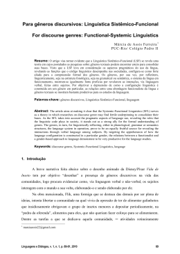 Para g&ecirc;neros discursivos: Lingu&iacute;stica Sist&ecirc;mico