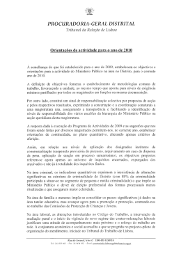 Orientação de actividades para 2010 - Procuradoria