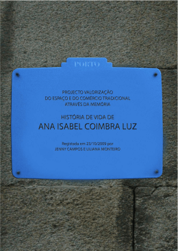 HISTORIA DE VIDA DE ANA ISABEL COIMBRA LUZ