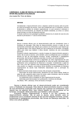 1 LIDERAN&Ccedil;A, CLIMA DE ESCOLA E INOVA&Ccedil;&Atilde;O: INTER