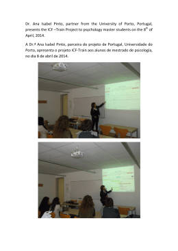 Dr. Ana Isabel Pinto, partner from the University of Porto - ICF