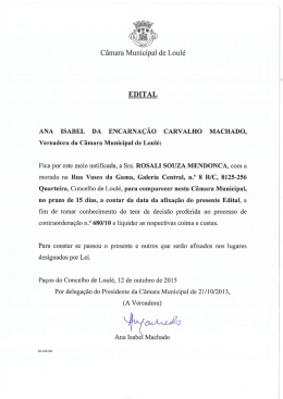 C&acirc;mara Municipal de Loul&eacute; EDITAL ANA ISABEL DA
