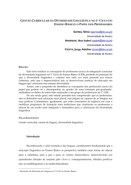 Gest&atilde;o Curricular da diversidade lingu&iacute;stica no 1&ordm; Ciclo do