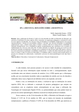 20% a dist&acirc;ncia: reflex&otilde;es sobre a resist&ecirc;ncia