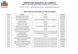 Resultado da Solicita&ccedil;&atilde;o da Taxa de Isen&ccedil;&atilde;o