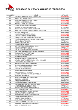 RESULTADO DA 1&ordf; ETAPA: AN&Aacute;LISE DE PR&Eacute;-PROJETO