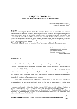 ENSINO EM GEOGRAFIA: - Faculdade Cat&oacute;lica de Uberl&acirc;ndia