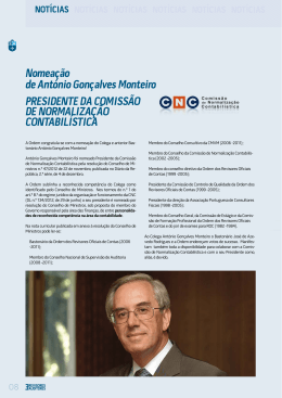 nomeação de antónio Gonçalves Monteiro Presidente da coMissão