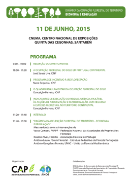 Din&acirc;mica da ocupa&ccedil;&atilde;o florestal do territ&oacute;rio - CAP