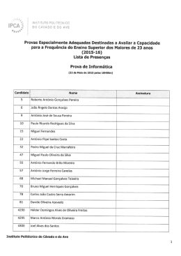 Admitidos &agrave; Prova de Inform&aacute;tica
