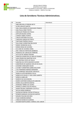 Lista de Servidores Técnicos-Administrativos.