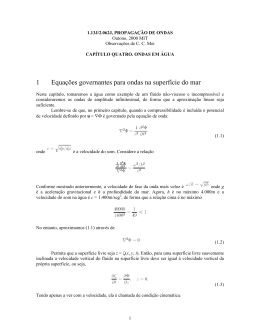1 Equa&ccedil;&otilde;es governantes para ondas na superf&iacute;cie do mar