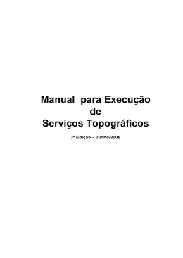 Manual para Execução de Serviços Topográficos