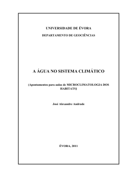 A &aacute;gua no Sistema Clim&aacute;tico