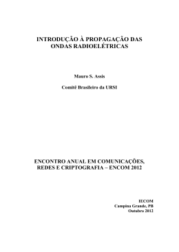 introdu&ccedil;&atilde;o &agrave; propaga&ccedil;&atilde;o das ondas radioel&eacute;tricas