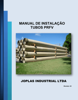 MANUAL DE INSTALA&Ccedil;&Atilde;O TUBOS PRFV