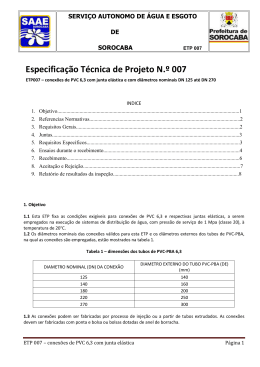 ETP007 &ndash; conex&otilde;es de PVC 6,3 com junta
